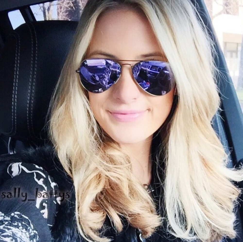 Ray-Ban (Store Display) Aviator Reflective Purple Lenses RB3025 Mirror